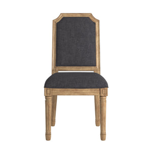 Amadell Arched Back Upholstered Rubberwood Dining Chair Set of Two Linen Fabric