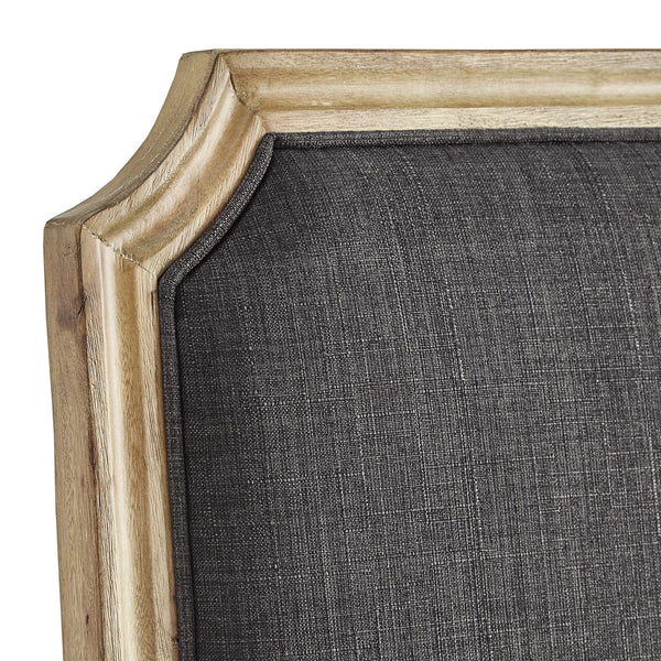 Amadell Arched Back Upholstered Rubberwood Dining Chair Set of Two Linen Fabric