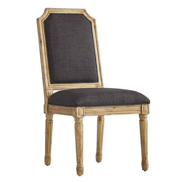 Amadell Arched Back Upholstered Rubberwood Dining Chair Set of Two Linen Fabric