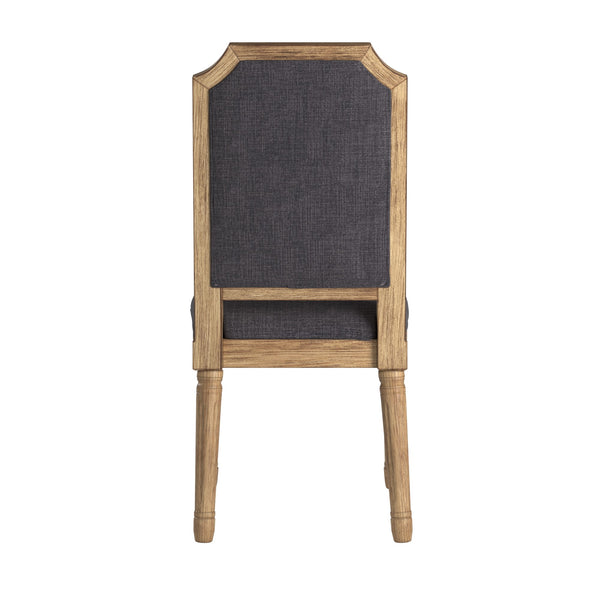 Amadell Arched Back Upholstered Rubberwood Dining Chair Set of Two Linen Fabric