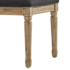 Amadell Arched Back Upholstered Rubberwood Dining Chair Set of Two Linen Fabric