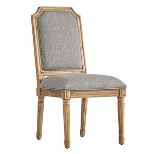 Amadell Arched Back Upholstered Rubberwood Dining Chair Set of Two Linen Fabric