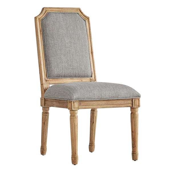 Amadell Arched Back Upholstered Rubberwood Dining Chair Set of Two Linen Fabric