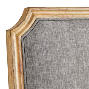 Amadell Arched Back Upholstered Rubberwood Dining Chair Set of Two Linen Fabric