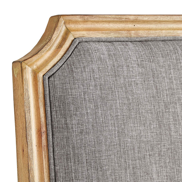 Amadell Arched Back Upholstered Rubberwood Dining Chair Set of Two Linen Fabric
