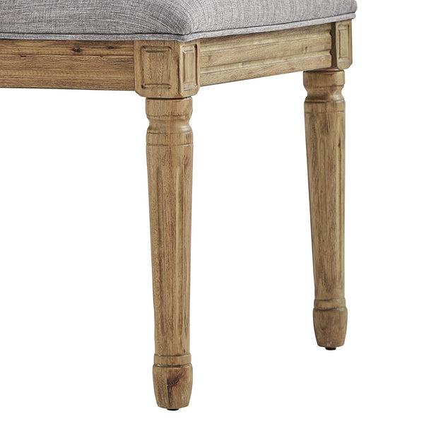 Amadell Arched Back Upholstered Rubberwood Dining Chair Set of Two Linen Fabric