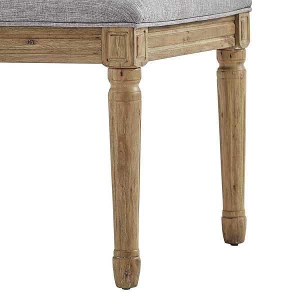 Amadell Linen Upholstered Dining Chairs Set of 2 with Carved Rubberwood Legs