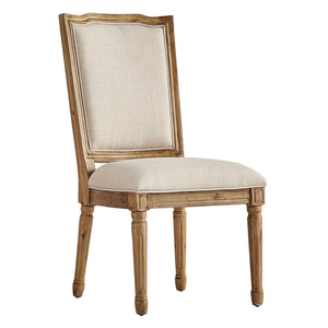 Amadell Carved Rubberwood Ornate Dining Chair with Upholstered Cushioned Seat