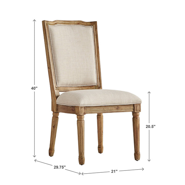 Amadell Carved Rubberwood Ornate Dining Chair with Upholstered Cushioned Seat