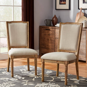Amadell Carved Rubberwood Ornate Dining Chair with Upholstered Cushioned Seat