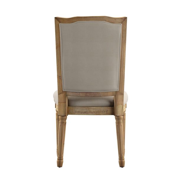 Amadell Carved Rubberwood Ornate Dining Chair with Upholstered Cushioned Seat