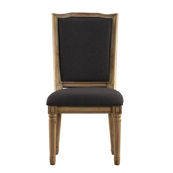 Amadell Carved Rubberwood Ornate Dining Chair with Upholstered Cushioned Seat