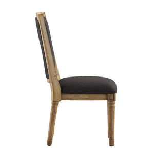 Amadell Carved Rubberwood Ornate Dining Chair with Upholstered Cushioned Seat