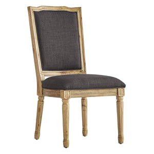 Amadell Carved Rubberwood Ornate Dining Chair with Upholstered Cushioned Seat