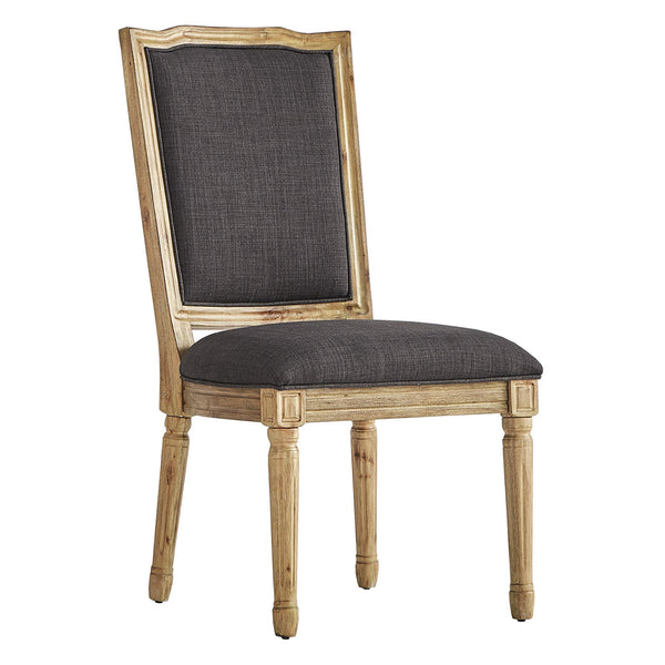 Amadell Carved Rubberwood Ornate Dining Chair with Upholstered Cushioned Seat
