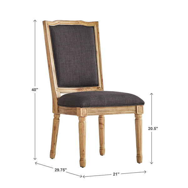 Amadell Carved Rubberwood Ornate Dining Chair with Upholstered Cushioned Seat