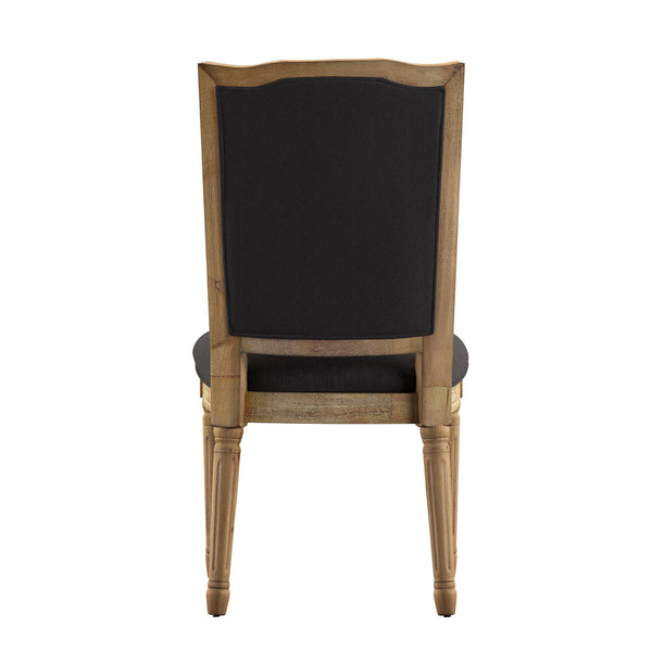 Amadell Carved Rubberwood Ornate Dining Chair with Upholstered Cushioned Seat