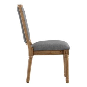 Amadell Carved Rubberwood Ornate Dining Chair with Upholstered Cushioned Seat