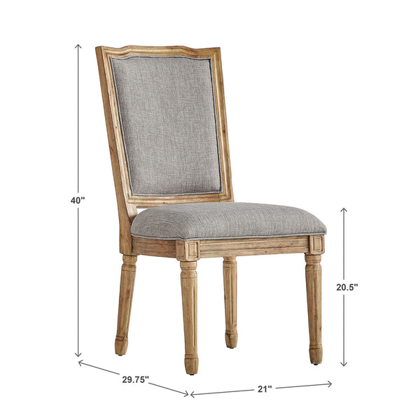Amadell Carved Rubberwood Ornate Dining Chair with Upholstered Cushioned Seat