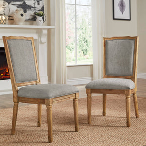 Amadell Carved Rubberwood Ornate Dining Chair with Upholstered Cushioned Seat