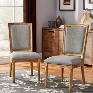 Amadell Carved Rubberwood Ornate Dining Chair with Upholstered Cushioned Seat