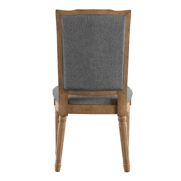 Amadell Carved Rubberwood Ornate Dining Chair with Upholstered Cushioned Seat