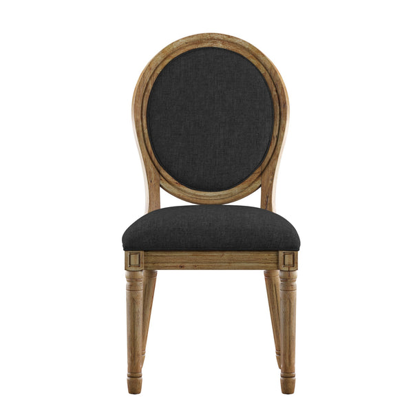 Amadell Round Back Upholstered Rubberwood Dining Chair Set for Farmhouse Interiors