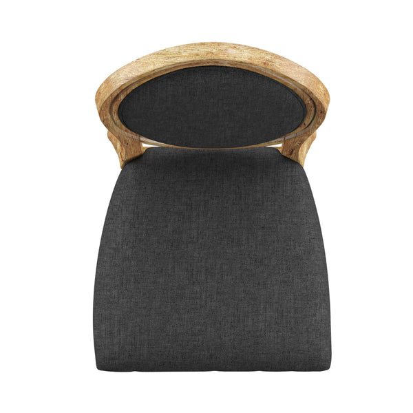 Amadell Round Back Upholstered Rubberwood Dining Chair Set for Farmhouse Interiors
