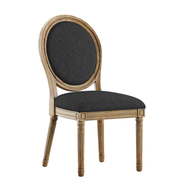 Amadell Round Back Upholstered Rubberwood Dining Chair Set for Farmhouse Interiors