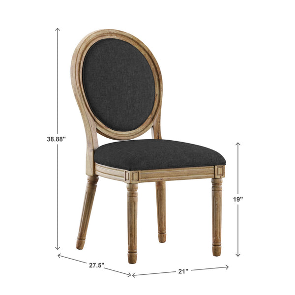 Amadell Round Back Upholstered Rubberwood Dining Chair Set for Farmhouse Interiors