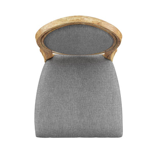 Amadell Round Back Upholstered Rubberwood Dining Chair Set for Farmhouse Interiors
