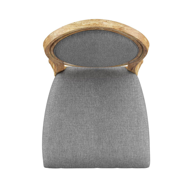 Amadell Round Back Upholstered Rubberwood Dining Chair Set for Farmhouse Interiors