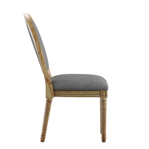 Amadell Round Back Upholstered Rubberwood Dining Chair Set for Farmhouse Interiors