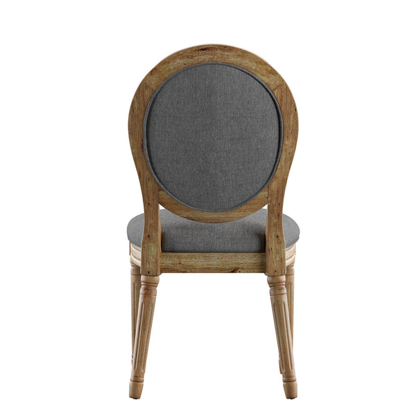 Amadell Round Back Upholstered Rubberwood Dining Chair Set for Farmhouse Interiors