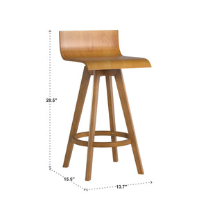 Pomona Swivel Counter Stools Set of Two with Ring Footrest and Rubberwood Frame