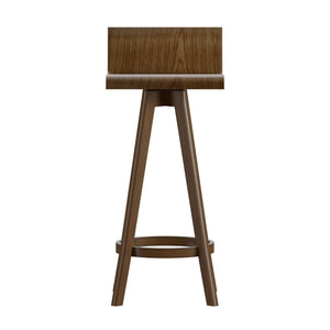 Homelegance Pomona Swivel Counter Stools Set of Two with Ring Footrest and Rubberwood Frame Walnut E688WN-24