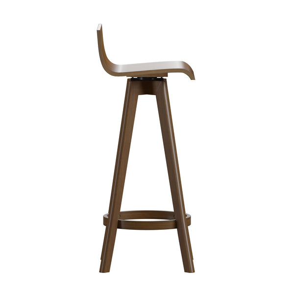 Pomona Swivel Counter Stools Set of Two with Ring Footrest and Rubberwood Frame