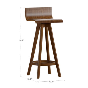 Pomona Swivel Counter Stools Set of Two with Ring Footrest and Rubberwood Frame
