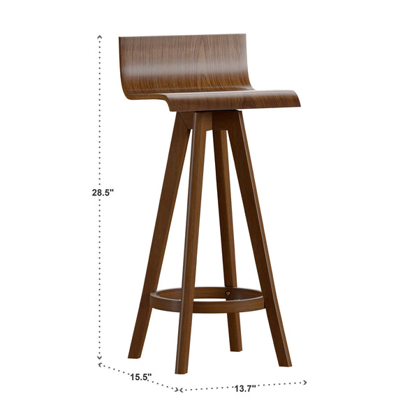 Pomona Swivel Counter Stools Set of Two with Ring Footrest and Rubberwood Frame
