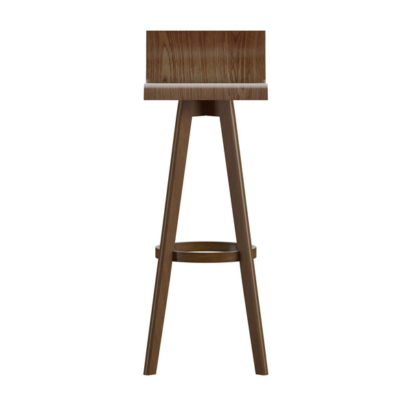 Homelegance Pomona Rubberwood Swivel Barstool Set for Modern Kitchen and Dining Room Seating Walnut E688WN-29