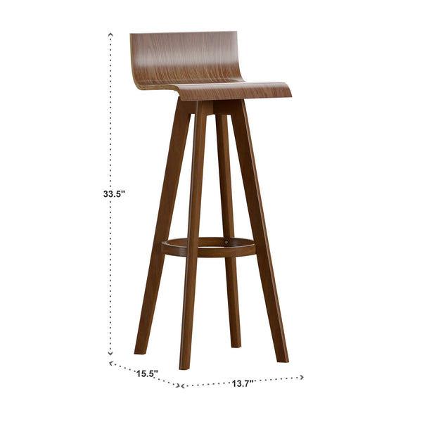 Pomona Rubberwood Swivel Barstool Set for Modern Kitchen and Dining Room Seating