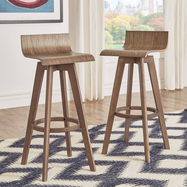 Pomona Rubberwood Swivel Barstool Set for Modern Kitchen and Dining Room Seating