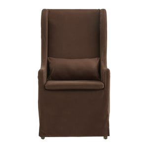 Barelli Wingback Accent Dining Chair with Hardwood Frame and Upholstered Seat