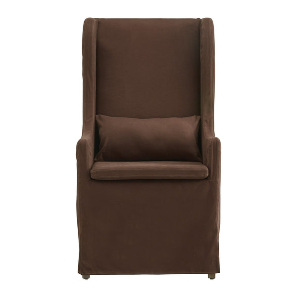 Barelli Wingback Accent Dining Chair with Hardwood Frame and Upholstered Seat