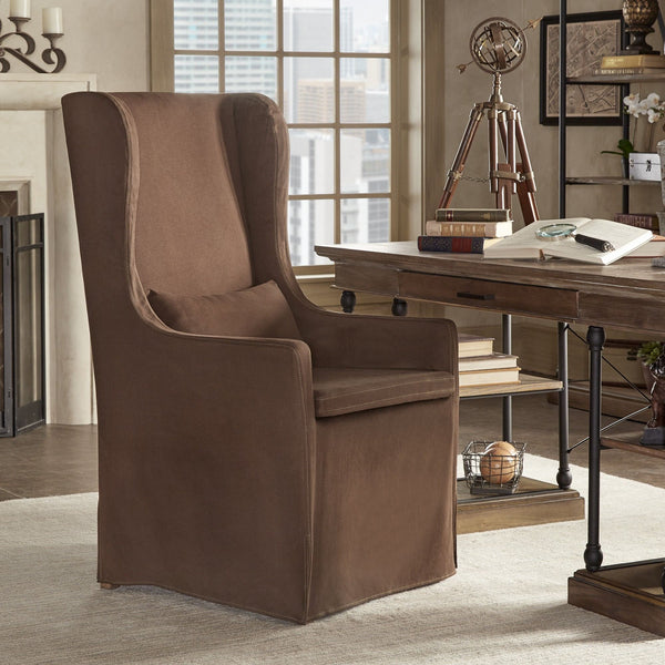 Barelli Wingback Accent Dining Chair with Hardwood Frame and Upholstered Seat