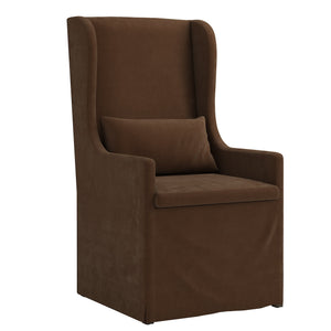 Barelli Wingback Accent Dining Chair with Hardwood Frame and Upholstered Seat