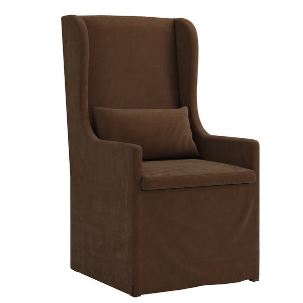 Barelli Wingback Accent Dining Chair with Hardwood Frame and Upholstered Seat