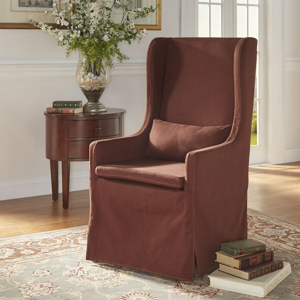Barelli Wingback Accent Dining Chair with Hardwood Frame and Upholstered Seat
