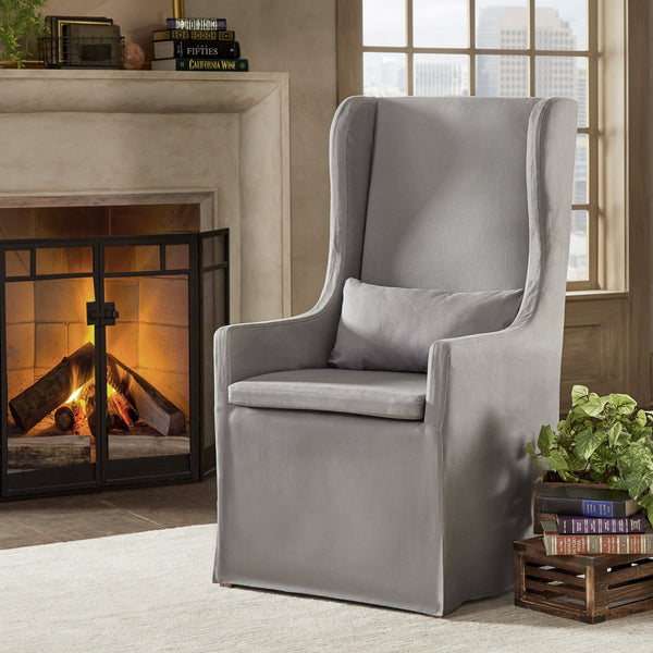 Barelli Wingback Accent Dining Chair with Hardwood Frame and Upholstered Seat