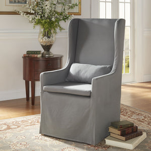 Barelli Wingback Accent Dining Chair with Hardwood Frame and Upholstered Seat